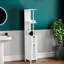 Miami Slim Bathroom Storage Cabinet with Open Shelves and Two Doors White