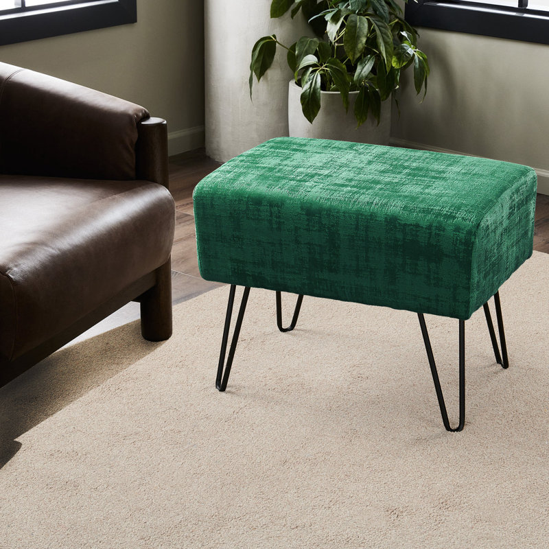 Alegre Velvet Ottoman, Imperial Purple Velvet