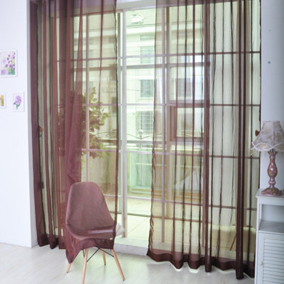 2pcs Sheer Curtains for Living Room,Solid Voile Airy Curtains for Bedroom,Thin Decorative Curtains