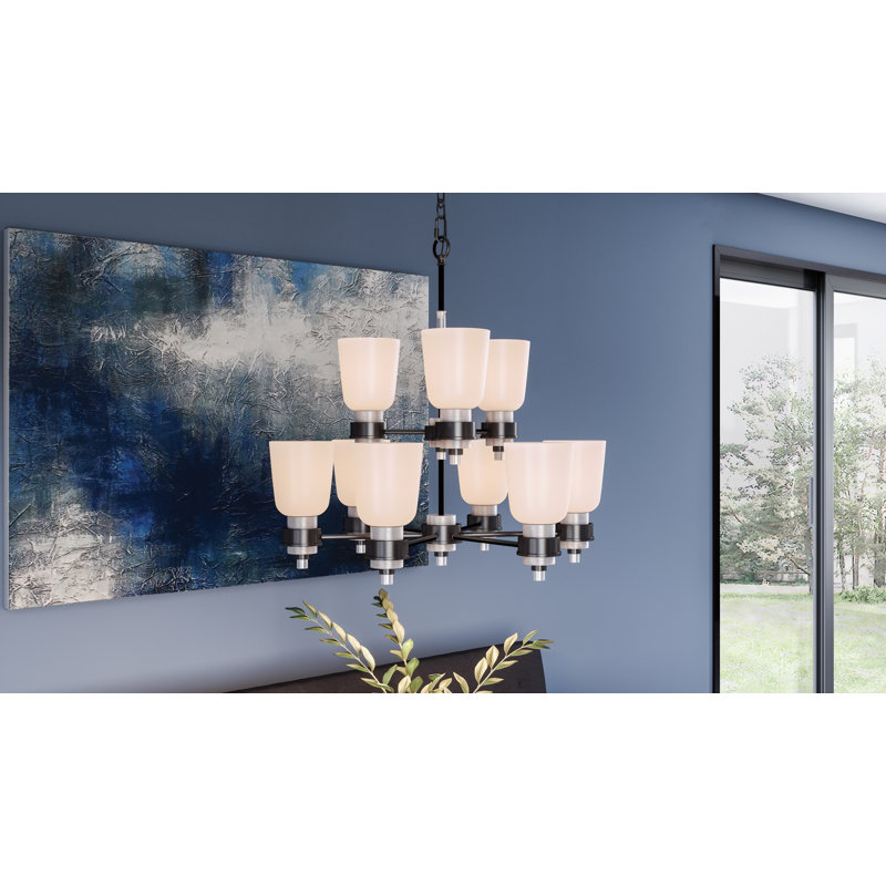 Lustre à niveaux ombrés 9 lumières Fleischmann
