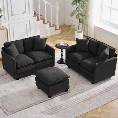 3-Piece Cloud Living Room Set with Deep Seat