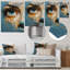«Yellow and Blue Woman Eye Expressionism III - Eye», art mural en métal-1493518914