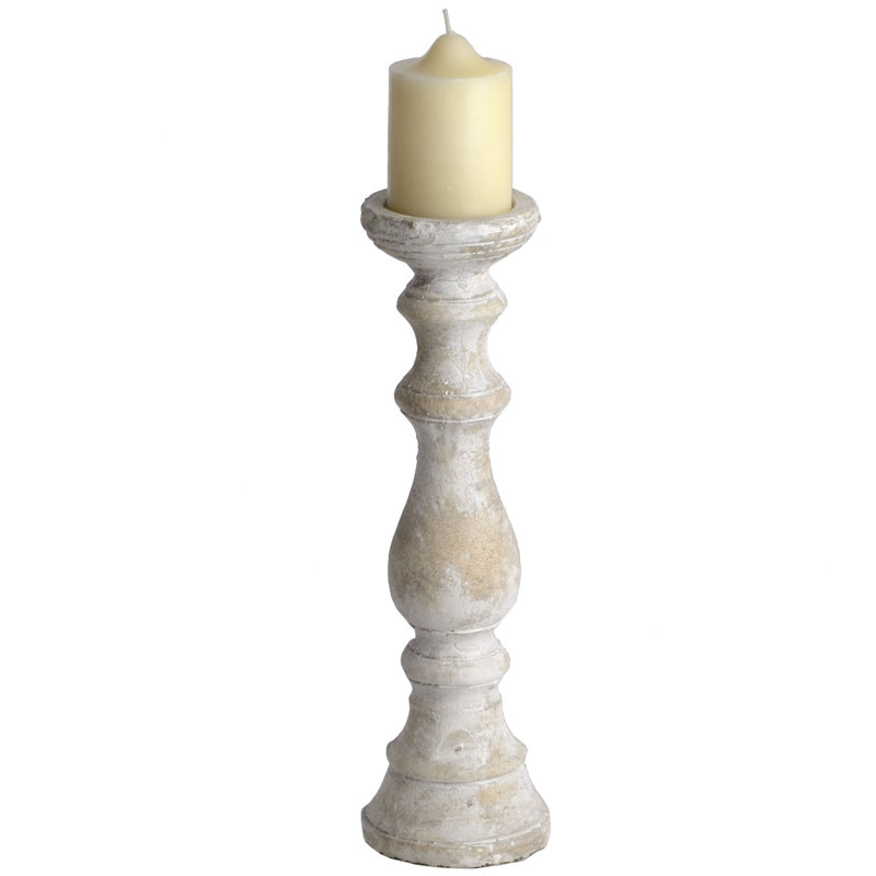 Wood Tabletop Candlestick, 40cm H x 13cm W x 13cm D