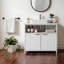Armoire de meuble-lavabo blanche avec 2 portes et 1 tablette sans plateau