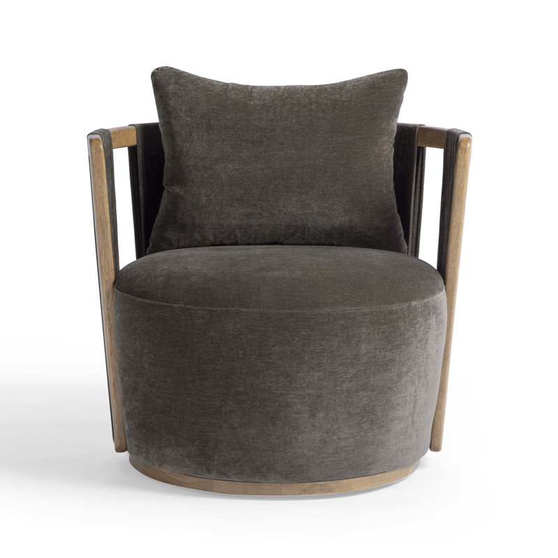 Gosport Textured Weave Swivel Chair, Chocolate Brown