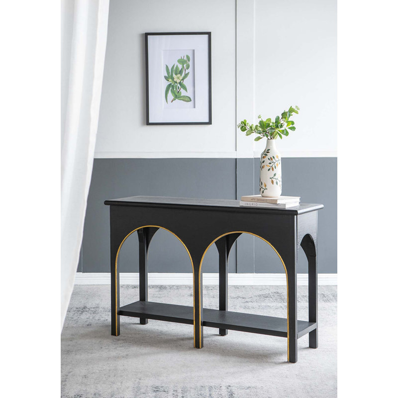 Console en bois avec accents dorés