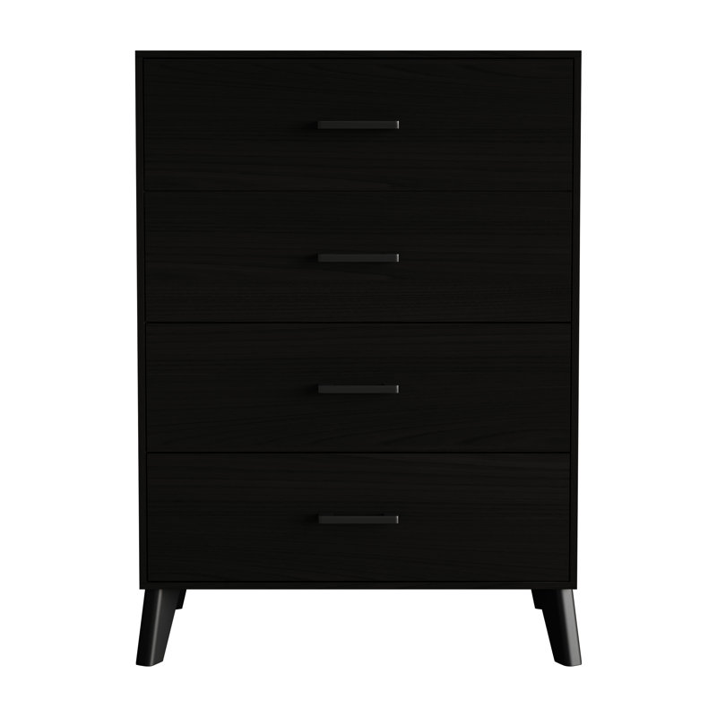 Commode 4 tiroirs Kalonice, Noir