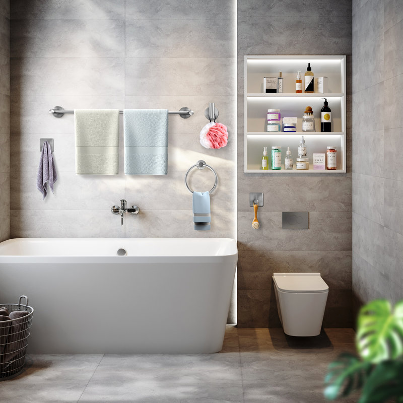6 - Piece Bathroom Hardware Set, Silver