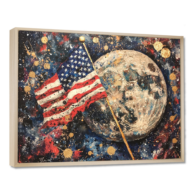 Reis - Usa Patriotist, impression sur toile, H 16 po x l 32 po, Impression encadrée flottante, Crème, crème