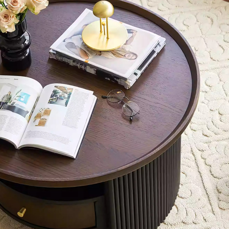 Table basse vintage rétro en bois massif
