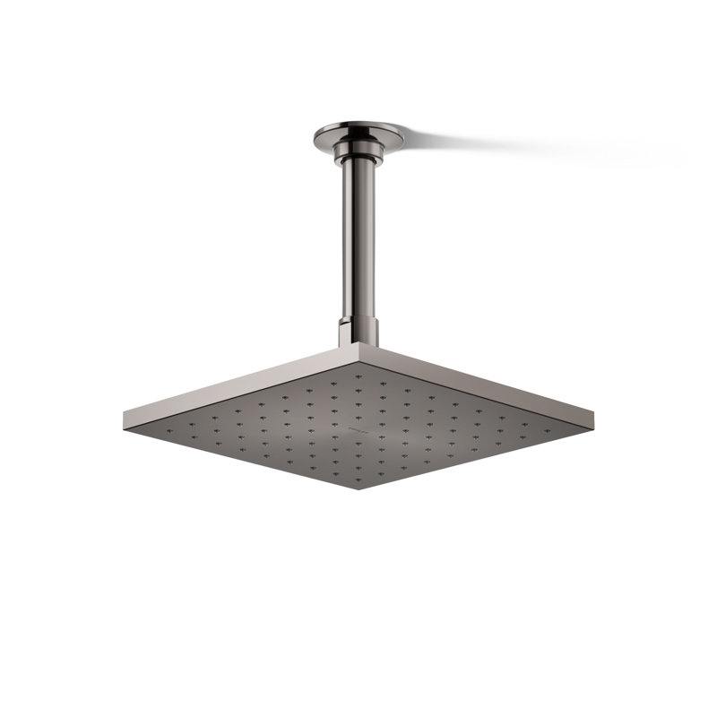 Contemporary Rain Shower Head, Vibrant Moderne Brushed Gold, Square, 2.5 GPM