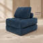 Pouf en velours côtelé, mini canapé bleu confortable pour la chambre d'étudiant ou la chambre à coucher