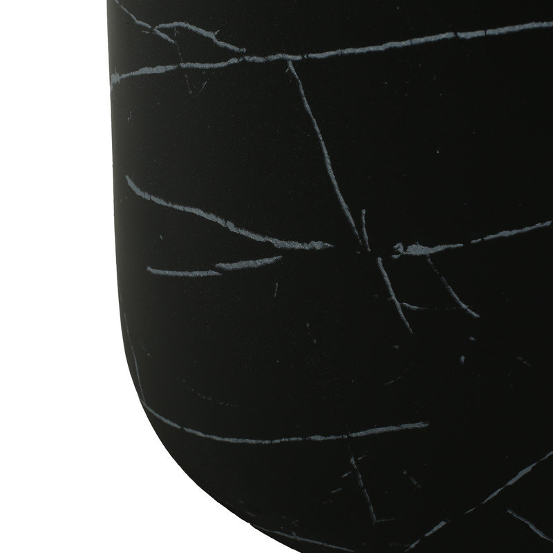 Table d'appoint cylindrique noire à effet marbre MGO, pour l'intérieur et l'extérieur