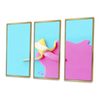 " Pink And Blue Banana " 3 - Pieces