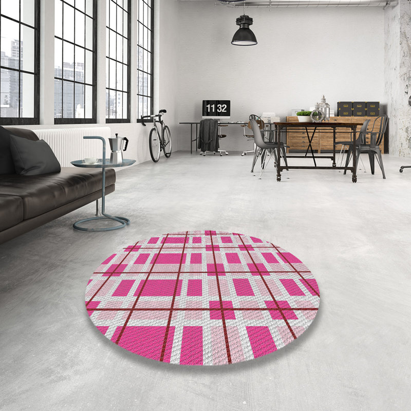 Geometric Indoor Rug, Round 3'