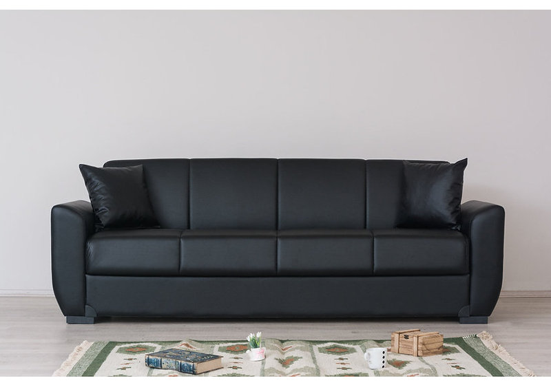 Canapé-lit convertible en cuir Lola , 32" H x 65" W x 32" D