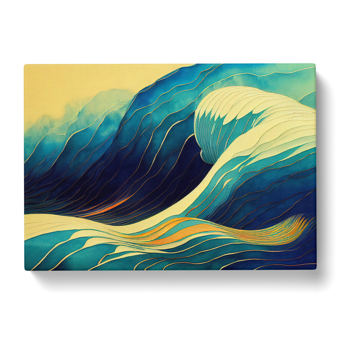 Surrealistic Ocean Wave Vol.7 Abstract - Wrapped Canvas
