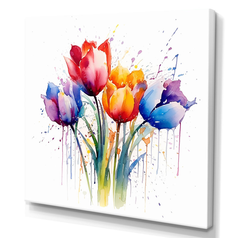 Herald - tulipes, art mural, H 16 po x l 16 po, Toile tendue