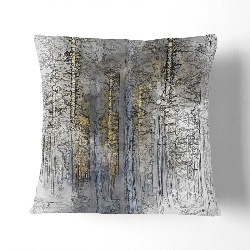 Sunlight Forest Vol.3 Sketch Square Throw Cushion, 40cm H x 40cm W x 15cm D