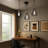 Adjustable Height Metal Body 3 Lights Chandelier