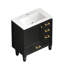 Meuble-lavabo de salle de bain avec 1 porte à fermeture douce et 3 tiroirs-129240321