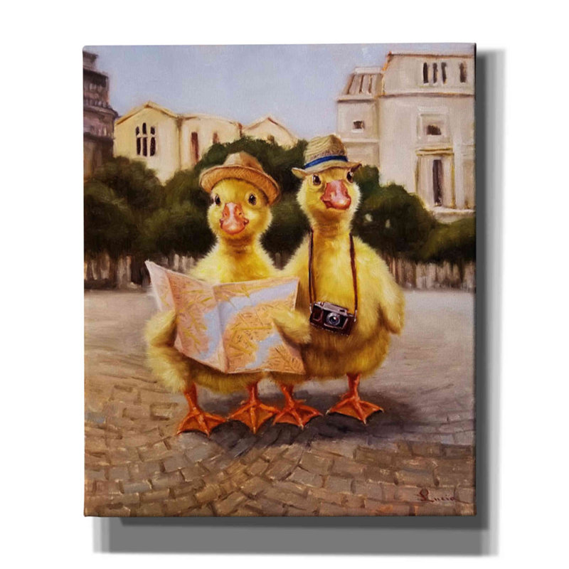 «Touristes» par Lucia Heffernan, impression sur toile tendue, H 24 po x l 20 po x P 0,75 po
