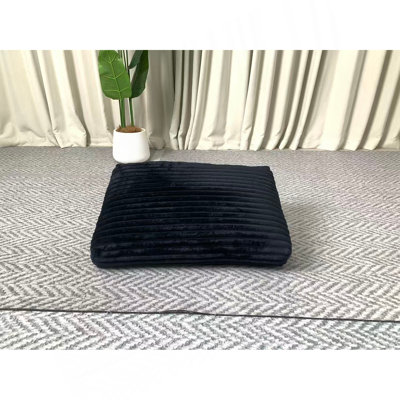 Sofa Back Cushion-Plush-Black