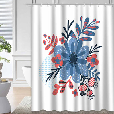 Rideau de douche floral 12 fleurs