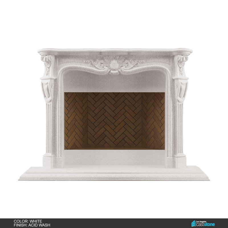 Ani Fireplace Surround, Acid Wash White