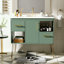 Ensemble de meuble-lavabo avec lavabo en résine, 2 tiroirs et 2 rangements ouverts