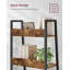 Ladder Shelf, 5-Tier Narrow Shelf, Bookshelf For Home Office, Living Room, Bedroom, Kitchen, Industrial, Rustic Brown And Ink Black-530235013-530235012