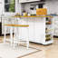 Ensemble d'îlot de cuisine 3 pièces avec tablettes de rangement, station de charge intégrée et tabourets de bar Chiyeko-1843278116