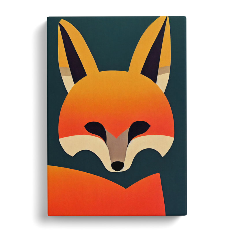 Fox Minimalism - Wrapped Canvas, 50cm H x 35cm W x 3cm D