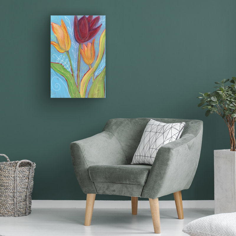 Art sur toile, "Tulipe sauvage", H 47 po x l 30 po