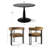 4 - Person Dining Table Sets With Round Table & 4 Upholstered Velvet Chairs-895258790
