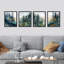 «Green and Teal Watercolor Forest Trees», ensemble de 4 reproductions de cadres photo simples-97762555-97762556