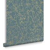 Floral Metallic Wallpaper Roll by Clarissa Hulse