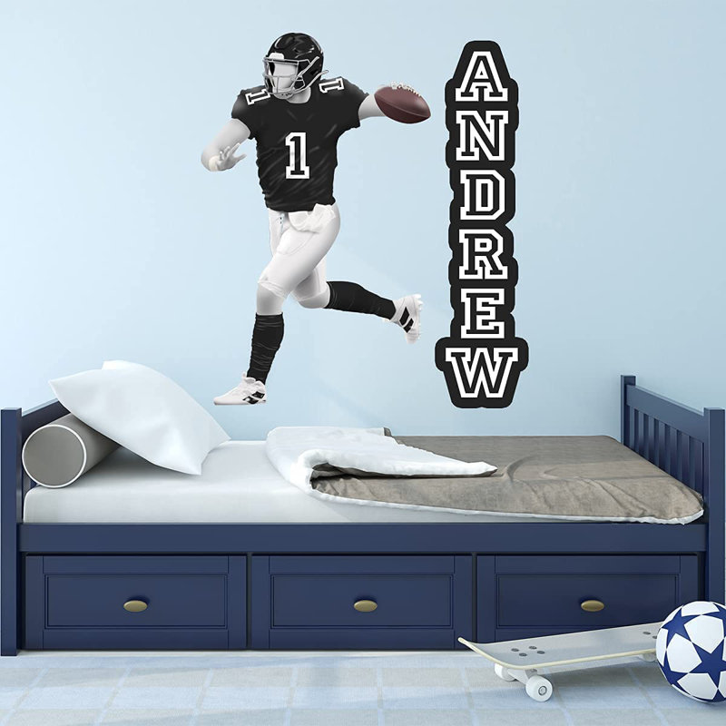 Adhésif décoratif Quarterback, H 44 po x l 36 po, Noir
