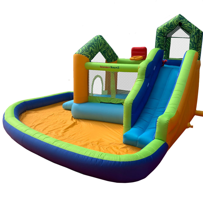Château gonflable 6 en 1 Safari Bounce N Slide, utilisation humide ou sèche, souffleur inclus