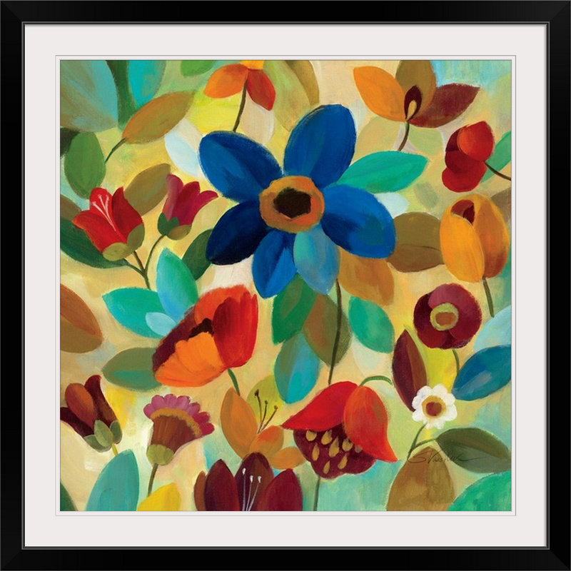 «Summer Floral II» par Silvia Vassileva, reproduction d'art, H 35 po x l 35 po x 1,5 po, Toile