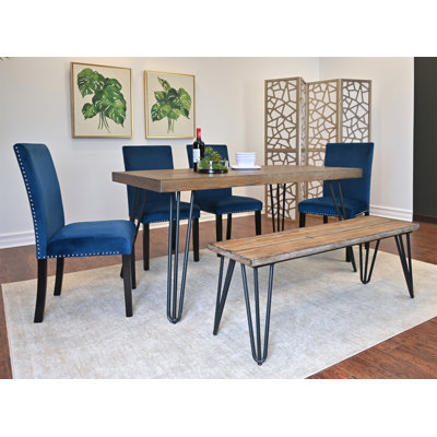 Ensemble de salle à manger Ashzo, table à manger en épingle à cheveux avec chaises, 3 options de couleur