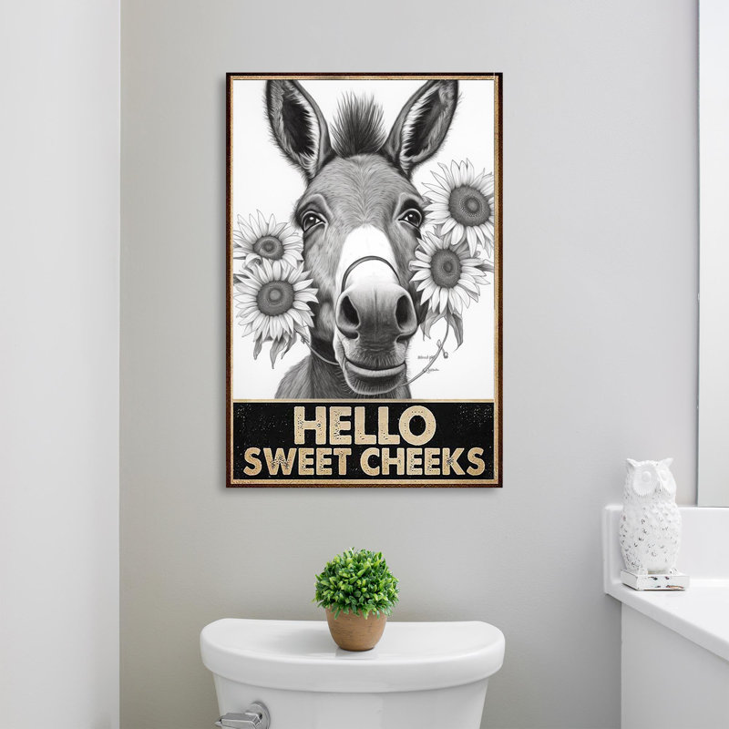 «Donkey Hello Sweet Cheekes 2», impression sur toile, H 36 po x l 24 po x P 1,25 po