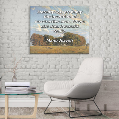 ArtsyQuotes Gallery Wrapped Canvas By Manu Joseph: "Morality was probably the invention of unattractive men. Whom else does it benefit really."