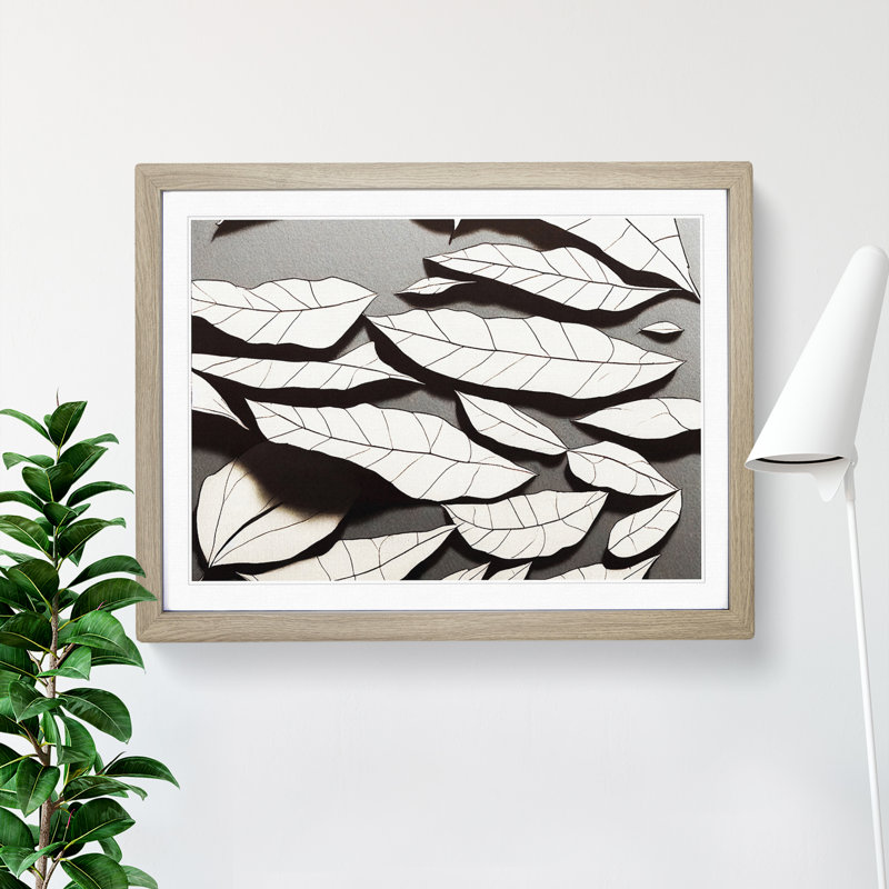 Flawless Leaf - Single Picture Frame Print, 46cm H x 64cm W x 2cm D, Oak