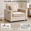 Fauteuil d'appoint convertible 3 en 1, fauteuil-lit multifonctionnel pour petits espaces-130168108
