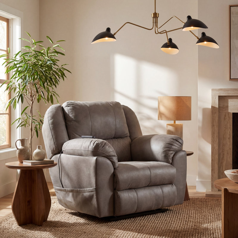 Booher Power Lay Flat Recliner with Adjustable Headrest & Lumbar and Therapeutic Heat & Massage
