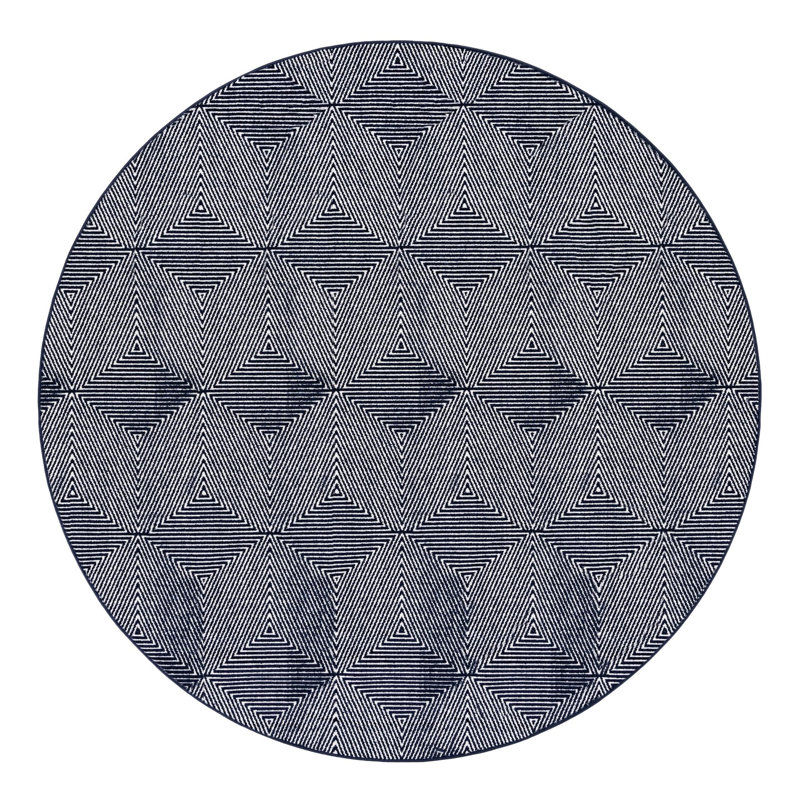 Sabrina Soto Prism Indoor/Outdoor Rug Navy Blue, Round 10'