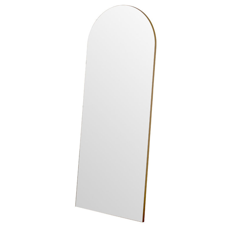 Hilderich Arched Wood Framed Full Length Mirror, Matt Gold