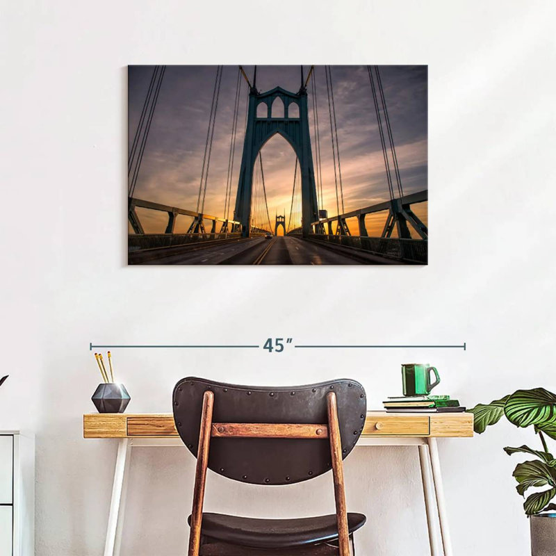 Lilie St. Johns Bridge Portland, H 24 po x l 36 po