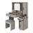 Complete Vanity Set with Glass Top, Storage Drawers, Cabinets, and Matching Stool-1257034669
